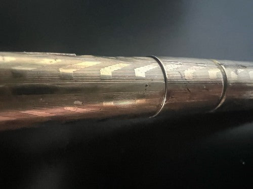 🔴 Vintage SCRIVE Hebel-Füllfederhalter aus ziseliertem Messing aus den 1920er Jahren 