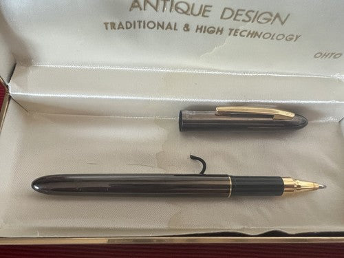 🔴 OHTO penna sfera roller lacca canna di fucile profili dorati scrive