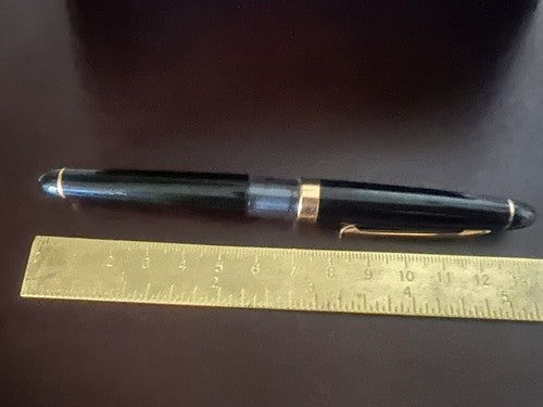 🔴 MARKSMAN penna stilografica nera profili dorati a cartuccia scrive vintage