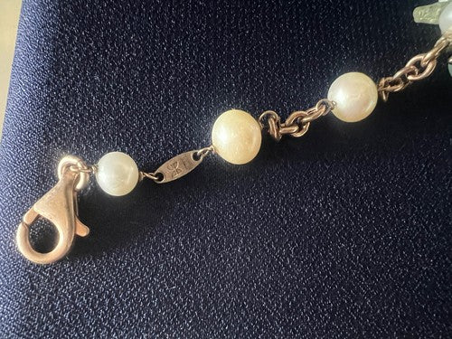 Dea Gioielli Boucles D'Oreilles Collier Argent Plaqué oder Rayons Quarzperlen 