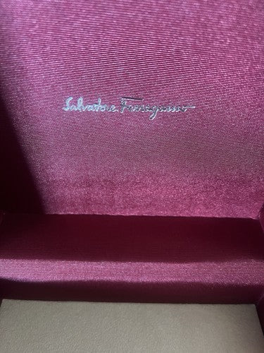 🔴 SALVATORE FERRAGAMO custodia occhiali fodero di tessuto rosso