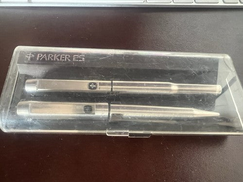 Parker Stylo-Plume Stylo à Plume 25 Chrome Clip Joint Noir Et Sphère Cru 1970 