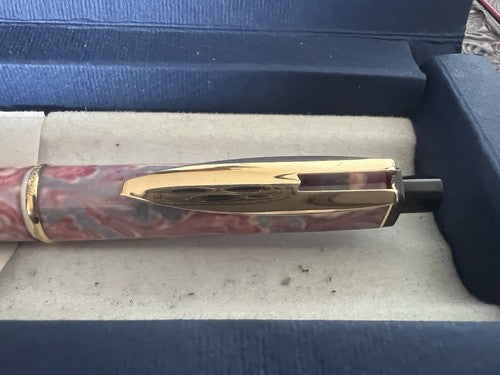 Waterman Stylo-Plume Sphère Reflex Rose Avec Décor Profils Doré Écrit Vintage