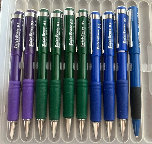 Pentel Pencil Mechanical Twist Erase Mine 0,5 Pencils Verdi-Viola-Blu Stock