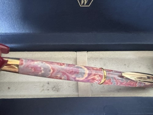 Waterman Füllfederhalter Sphere Reflex Pink mit Zierleisten, Goldmarkierung, Vintage 