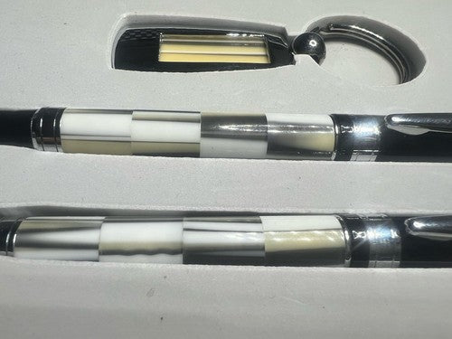 Stylo-Plume Sphère Et Roller En Laque Avec Porte-Clé Scrivono Boîte Cadeau