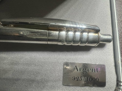 🔴 UNOARGENTO penna sfera ARGENTO 925 MASSICCIO a scatto scrive 2