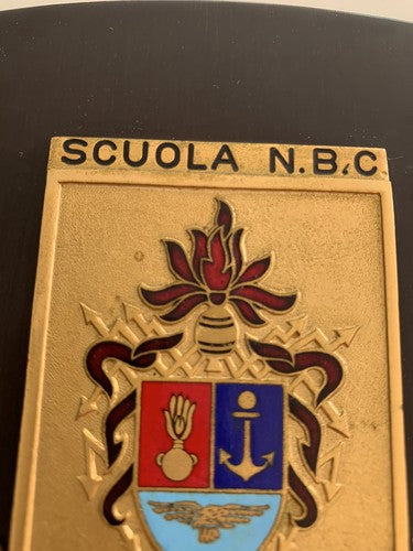 🔴 CREST MILITARE scudo legno Stato Maggiore Difesa Scuola NBC