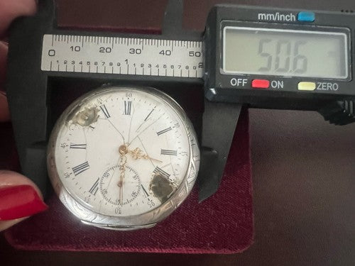 Montre Poche Homme Argent 800 Ciselé Fonctionne Antique Début 900