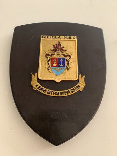 Crest Military Shield Wood State Maggiore Protection Scuola NBC