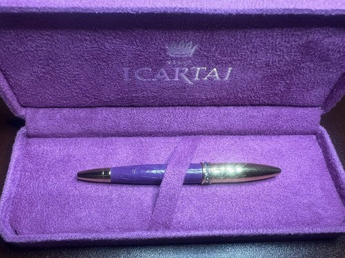 Campo Marzio Stylo-Plume Sphère Femme Avec Strass Et Décor Cuir Violet Écrit