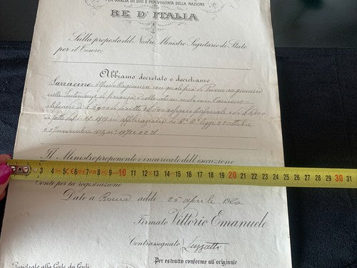 Vittorio Emanuele III, Titre Comptable Finance Arrêté Courtes Des Conti 1920