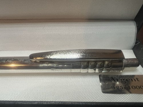 Giulia Schmid Stylo-Plume Sphère Argent 925 Massif Bouton Automatique Écrit