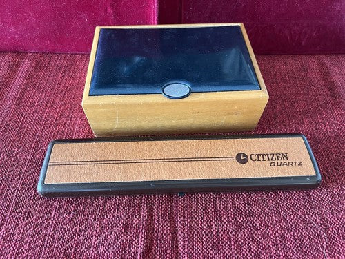 🔴 CITIZEN box scatola orologio di cui una legno come foto 2 PZ