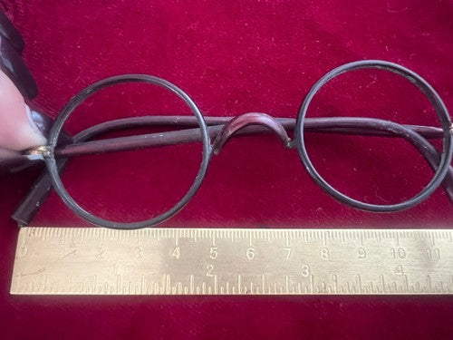 🔴 Montatura OCCHIALI ANTICHI metallo bachelite leggeri Charlie Chaplin 1800 n.2