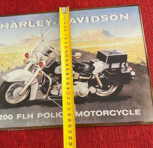 Harley Davidson Panonceau Carré Publicité Display Étain De Vitrine Vintage 