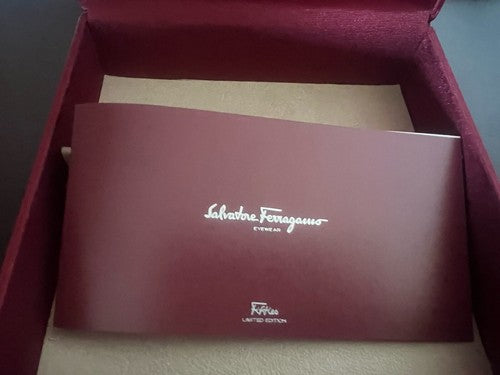 🔴 SALVATORE FERRAGAMO custodia occhiali fodero di tessuto rosso