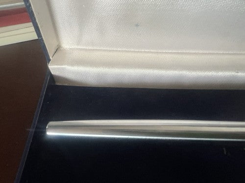 🔴 AURETTA chrome fountain pen By Aurora with vintage 1970 C cartridges 
