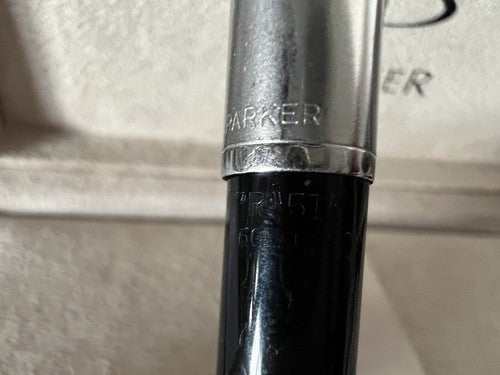 Parker 51 Crayon Mécanique Bijou Noir Chrome Conique Crayon Vintage