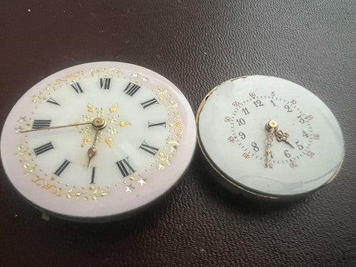 Mouvements Montres Poche Cadrans Porcelaine Pièces Ersatz Vintage 
