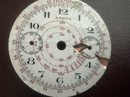 🔴 SABINA quadrante cronografo orologio chiocciola da revisionare parti vintage