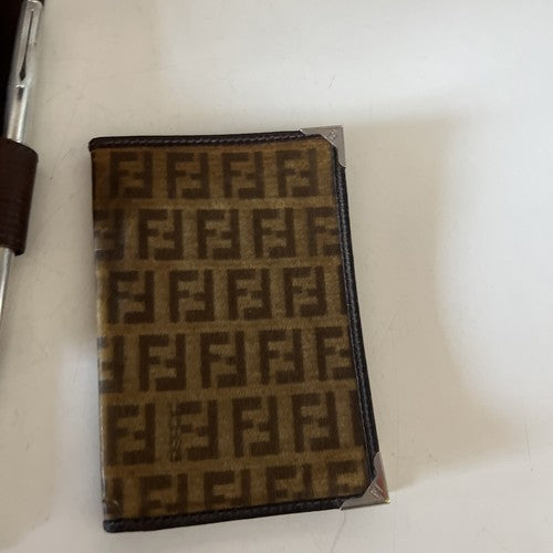 Fendi Amène Agenda + Portefeuille Citrouille Tissu Plastifié Vintage