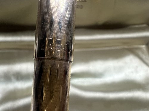 Lalex Stylo-Plume Sphère Plaqué Or Et Ciselé Boîte Écrit Italienne Vintage