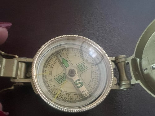 🔴 Bussola ENGINEER Directional compass di metallo dorata funzionante