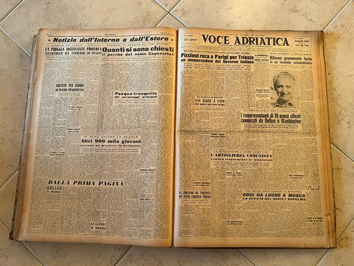 🔴 Die Zeitungen der VOCE ADRIATICA, gesammelt von Januar bis April 1964 in einem vollständigen Buch 