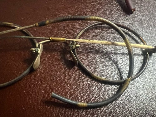 🔴 Montature OCCHIALI ANTICHI metallo e bachelite leggeri Charlie Chaplin 1800