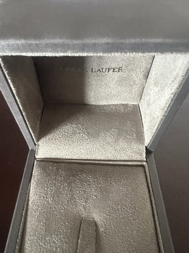 🔴 OSCAR LAUFER scatola anello astuccio custodia gioiello telato L 8