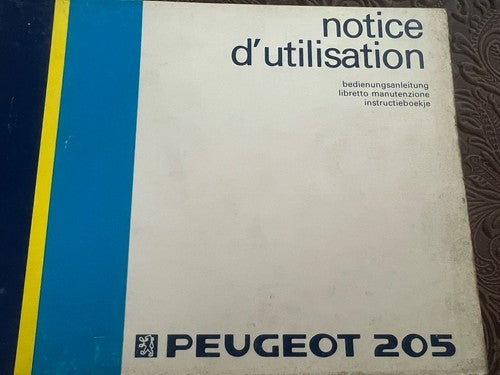 Peugeot 205 Booklet Car Use Maintenance International Original Vintage