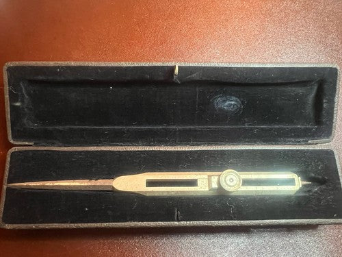 🔴 PRAZISION compasso disegno carteggio marino in metallo con custodia VINTAGE