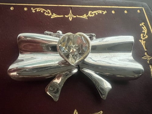 🔴 Halskette aus 925er Silber mit Hakenverschluss, Schleife mit erhabenem Herz, für 5 Stränge 