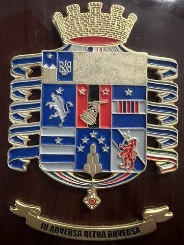 Crest 4 Régiment Alpines Parachutiste Bouclier Bois Métal Vernis Hauteur 15