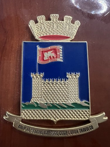 🔴 Wappen WIE DER FELSEN BRECHE ICH DIE WELLE ICH ÜBERWÄLTIGE Holzschild Emaille H 15