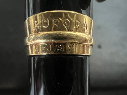 🔴 AURORA penna sfera roller Ipsilon totalmente nera dorata scrive roller