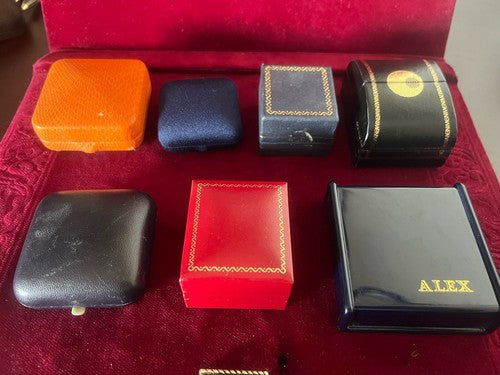 Boîtes Boucles D'Oreilles Cas Münzetuis Münzetui Bijou Lot 7 Pièces Vintage