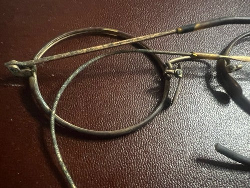 🔴 Montature OCCHIALI ANTICHI metallo e bachelite leggeri Charlie Chaplin 1800