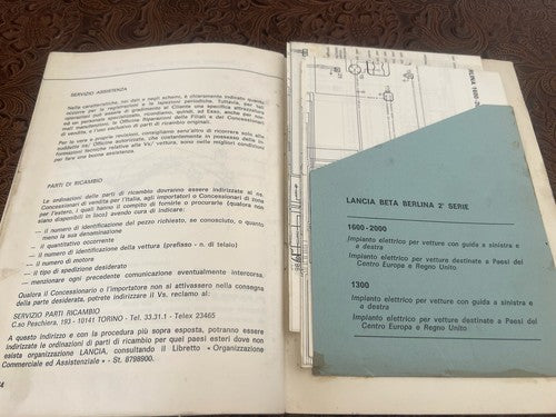 Lancia BETA 1300 1600 2000 Booklet Car Use Maintenance Original Vintage 