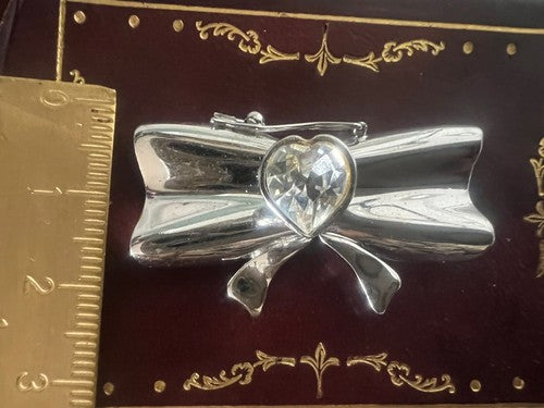 🔴 Halskette aus 925er Silber mit Hakenverschluss, Schleife mit erhabenem Herz, für 5 Stränge 