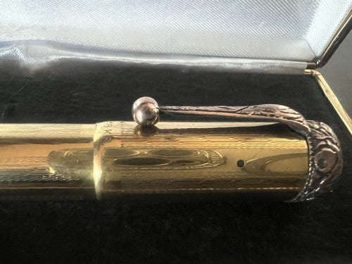 🔴 AMERIKA penna stilografica retrattile con bassorilievi pen ORO scrive vintage
