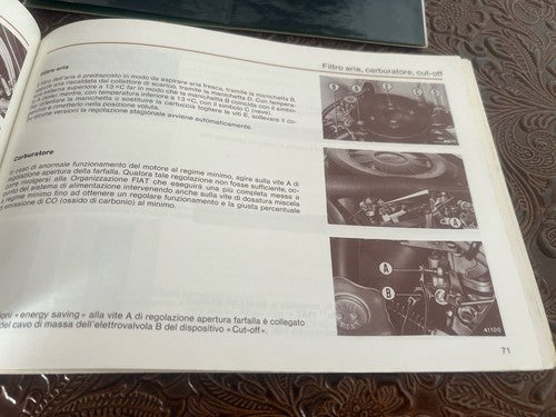 Fiat Uno 45-45 S-ES-55-55S 70S Booklet Car Use Maintenance Original