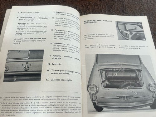 Autobianchi Bianchina Panoramica Booklet Car Use Maintenance Original