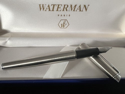 🔴 WATERMAN penna stilografica cromata Hemisphere scrive a cartuccia
