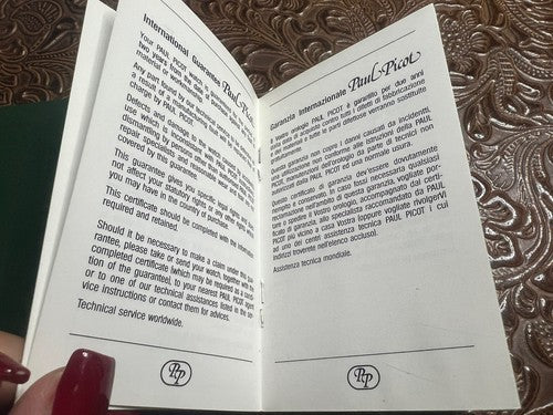 🔴 PAUL PICOT certificato GARANZIA INTERNAZIONALE orologio porta garanzia pelle