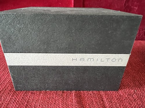 🔴 HAMILTON box scatola orologio legno nero con cuscino custodia cofanetto