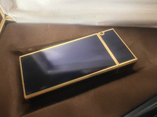 Luis Gerard Lighter Lacquer Blue Works And Pen Silver Plated Gold 24 KT