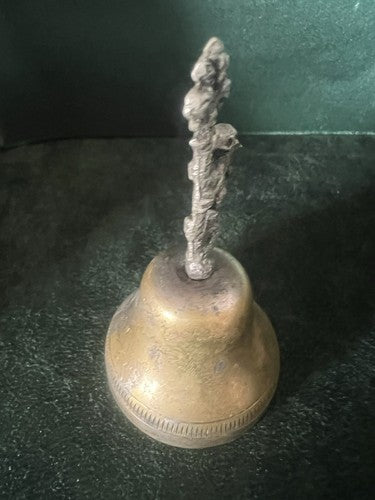 🔴 Glocke aus Metall, Lilienmotiv, Florenz, 4,2 cm hoch, 7,5 cm breit, Vintage 