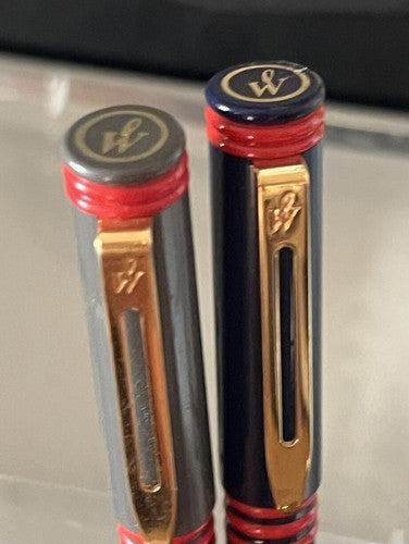 🔴 WATERMAN penne stilografiche BLU punta FF GRIGIO punta F scrivono vintage